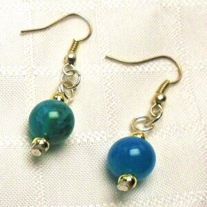 No102 Handmade earrings with polished stones